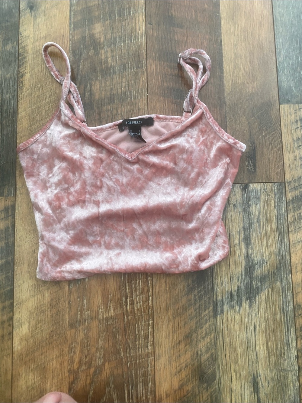 Forever 21 Dusty Rose Velvet Cropped Camisole